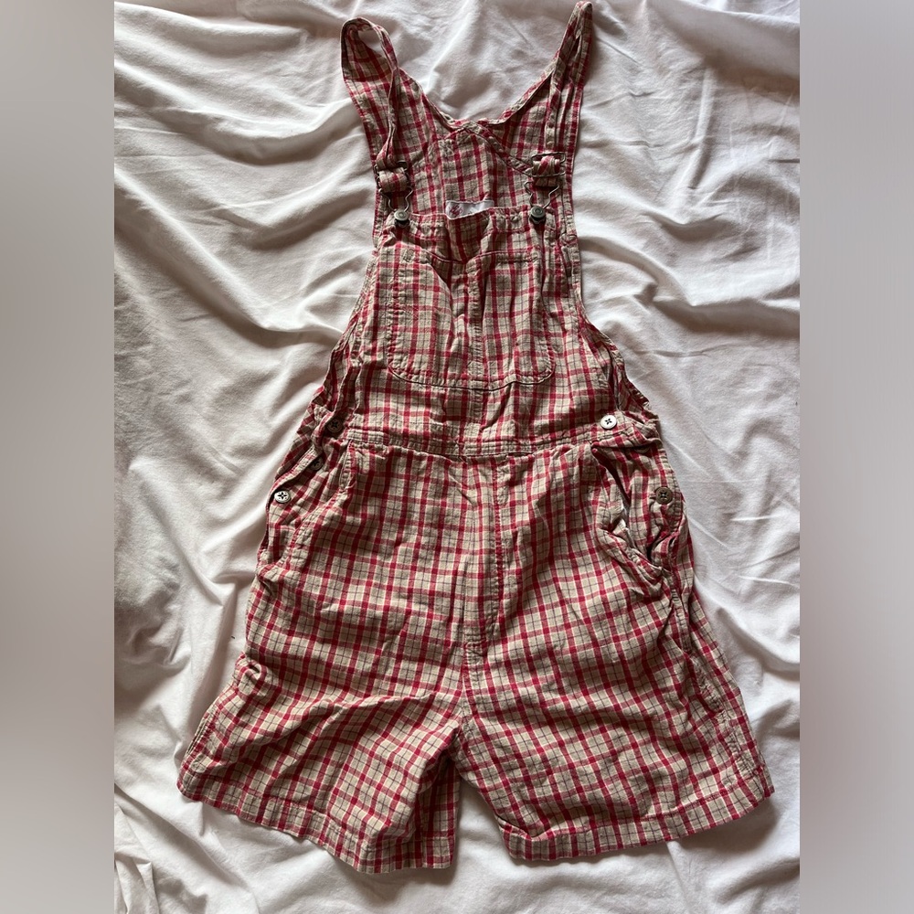 TRUE VINTAGE Lord & Taylor short gingham overalls